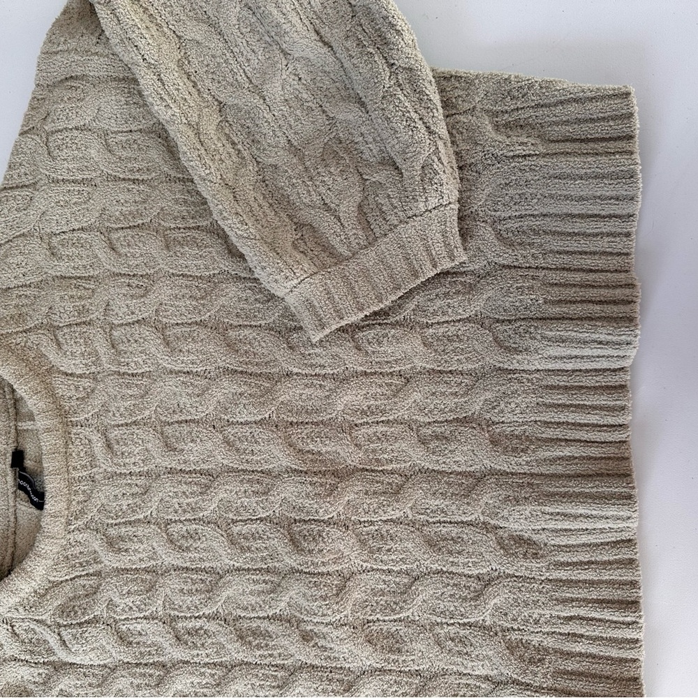 moon & madison Cream Cable Knit Crew Neck Sweater